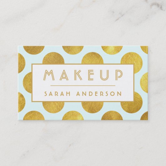 メイクアップアーティスト美容師モダン- Big金ゴールドドット 名刺 (正面)