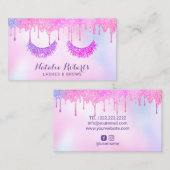 メイクアップアーティスト美容師ユニコーングラデーションドリップ 名刺 (正面/裏面)