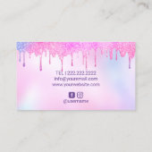 メイクアップアーティスト美容師ユニコーングラデーションドリップ 名刺 (裏面)