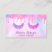 メイクアップアーティスト美容師ユニコーングラデーションドリップ 名刺 (正面)