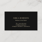 メイクアップアーティスト美容師ラグジュアリー金ゴールドダマスク 名刺 (裏面)