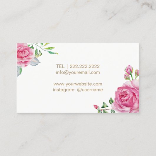 メイクアップアーティスト美容師ヴィンテージフローラサロン 名刺 (裏面)