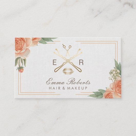 メイクアップアーティスト美容師ヴィンテージフローラサロン 名刺 (正面)