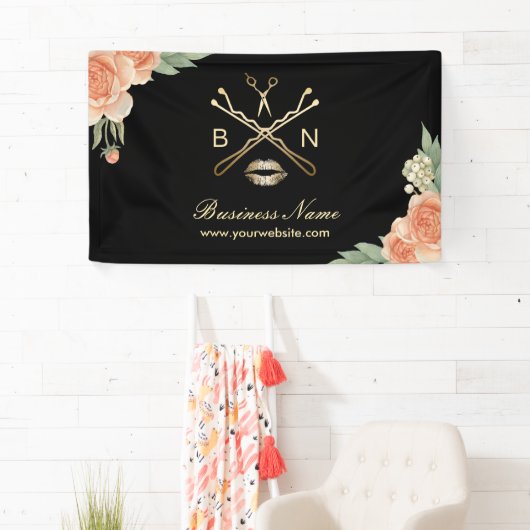 メイクアップアーティスト美容師ヴィンテージフローラサロン 横断幕 (インサイチュ)