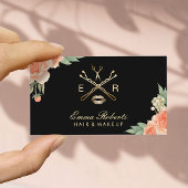 メイクアップアーティスト美容師ヴィンテージフローラ エレガント 名刺