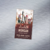 メイクアップアーティスト美容師光沢のあるグリッター輝く マグネット名刺 (インサイチュ)