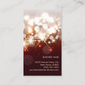 メイクアップアーティスト美容師光沢のあるグリッター輝く 名刺 (裏面)