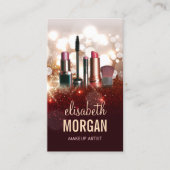 メイクアップアーティスト美容師光沢のあるグリッター輝く 名刺 (正面)