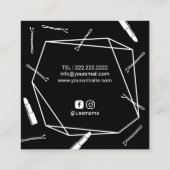 メイクアップアーティスト美容師幾何学的サロン ミニマル スクエア名刺 (裏面)