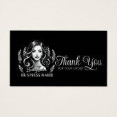 メイクアップアーティスト美容師白黒ありがとう (正面)