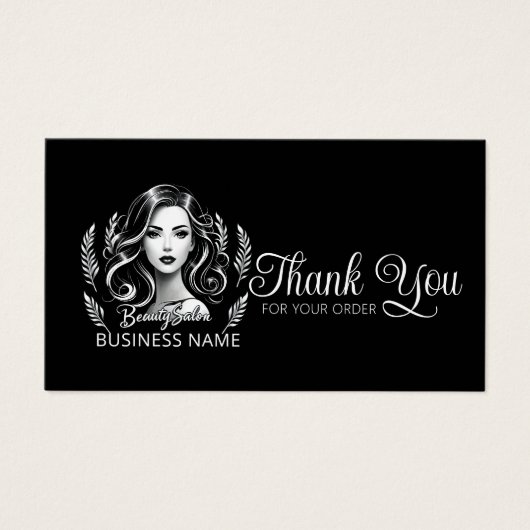 メイクアップアーティスト美容師白黒ありがとう (正面)