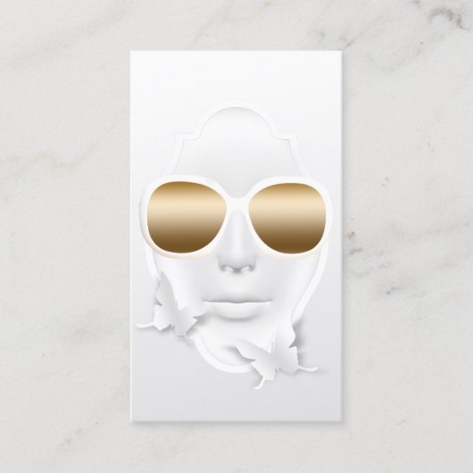 メイクアップアーティスト美容師紙アートバタフライ 名刺 (正面)