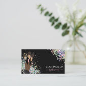 メイクアップアーティスト美容師美しいサロンホログラフィック 名刺 (スタンド正面)