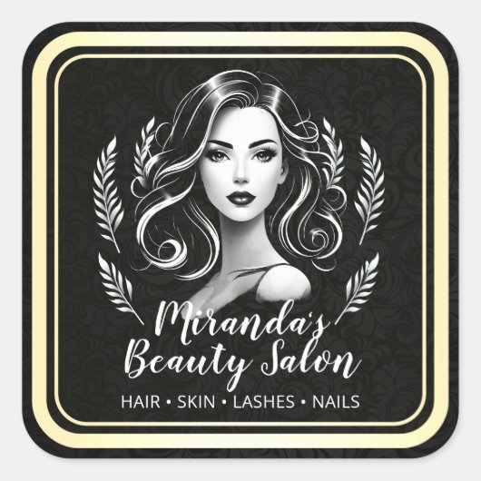 メイクアップアーティスト美容師美しいサロンラッシュブローズ スクエアシール (正面)