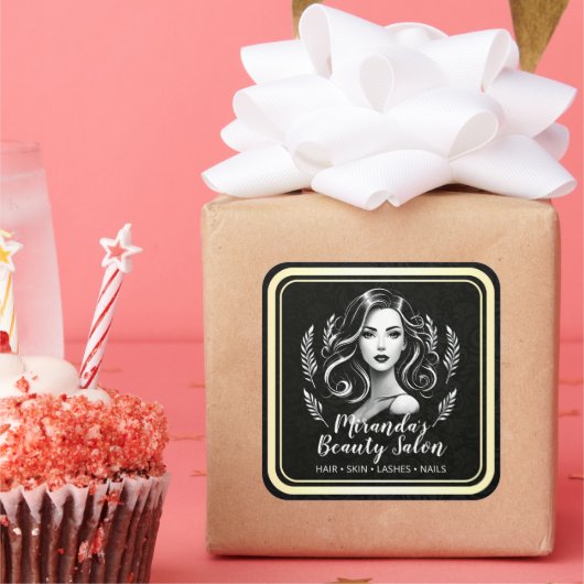 メイクアップアーティスト美容師美しいサロンラッシュブローズ スクエアシール (パーティー)