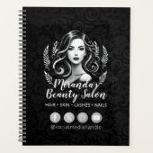 メイクアップアーティスト美容師美しいサロンラッシュブローズ プランナー手帳 (正面)