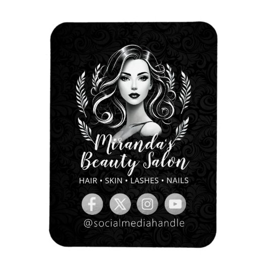 メイクアップアーティスト美容師美しいサロンラッシュブローズ マグネット (縦)