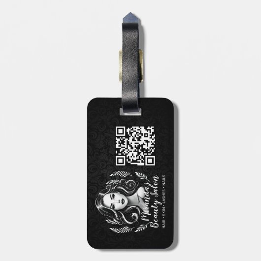 メイクアップアーティスト美容師美しいサロンラッシュブローズ ラゲッジタグ (裏面縦)