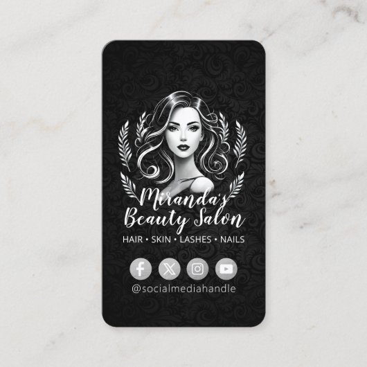 メイクアップアーティスト美容師美しいサロンラッシュブローズ 予約カード (正面)