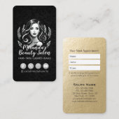 メイクアップアーティスト美容師美しいサロンラッシュブローズ 予約カード (正面/裏面)