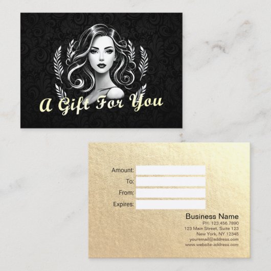 メイクアップアーティスト美容師美しいサロンラッシュブローズ 割引カード (正面/裏面)