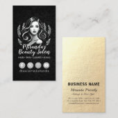 メイクアップアーティスト美容師美しいサロンラッシュブローズ 名刺 (正面/裏面)