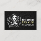 メイクアップアーティスト美容師美しいサロンラッシュブローズ 紹介カード (正面)