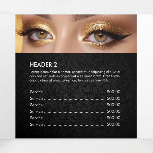 メイクアップアーティスト美容師美しいサロン3つ折 三つ折りカード (内部中)