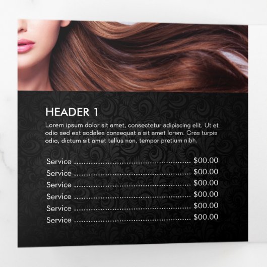 メイクアップアーティスト美容師美しいサロン3つ折 三つ折りカード (内部最初)