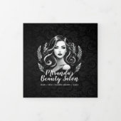 メイクアップアーティスト美容師美しいサロン3つ折 三つ折りカード (カバー)