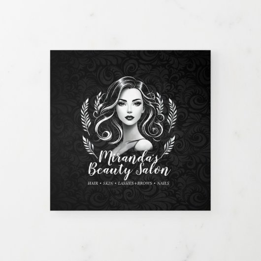 メイクアップアーティスト美容師美しいサロン3つ折 三つ折りカード (カバー)