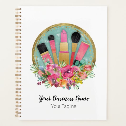 メイクアップアーティスト美容師美しい パーソナライズされた プランナー手帳 (正面)