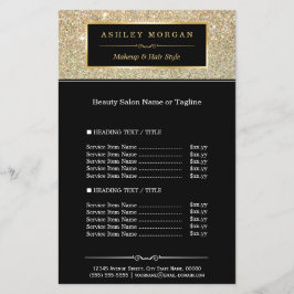 メイクアップアーティスト美容師金ゴールドグリッターグラマー チラシ