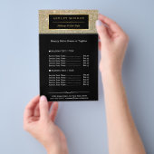 メイクアップアーティスト美容師金ゴールドグリッターグラマー チラシ (ハンドル)