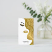 メイクアップアーティスト美容師金ゴールドグリッター事業 名刺 (スタンド正面)