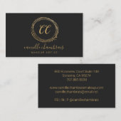 メイクアップアーティスト美容師金ゴールドブラックミニマリスト 名刺 (正面/裏面)