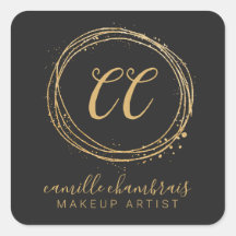 メイクアップアーティスト美容師金ゴールドブラックミニマルシック