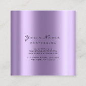 メイクアップアーティスト蓮マンダラダイヤモンドパープルクリスタル スクエア名刺 (裏面)