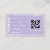 メイクアップアーティスト虹彩色パステルOpalホログラフィック 名刺 (裏面)