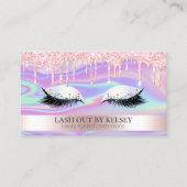 メイクアップアーティスト虹彩色+ピンクドリッピンググリッター 名刺 (正面)