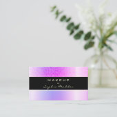 メイクアップアーティスト虹色グラデーショントレンディーグリッター 名刺 (スタンド正面)