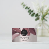 メイクアップアーティスト赤い口紅フォトQRコード赤面 名刺 (スタンド正面)