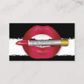 メイクアップアーティスト赤い唇の破れた紙の外観 名刺 (正面)