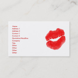 メイクアップアーティスト赤い唇を白い名刺に 名刺