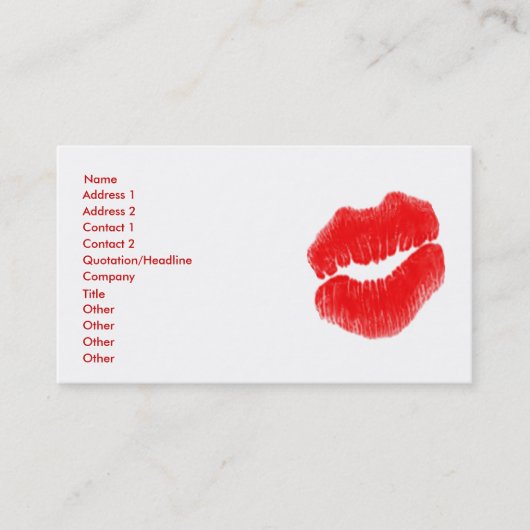 メイクアップアーティスト赤い唇を白い名刺に 名刺 (正面)