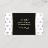 メイクアップアーティスト赤い唇モダンシルバードット 名刺 (裏面)