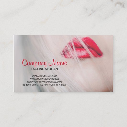 メイクアップアーティスト赤い唇 名刺 (裏面)