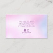 メイクアップアーティスト赤面グラデーションピンクリップ美しいサロン 名刺 (裏面)