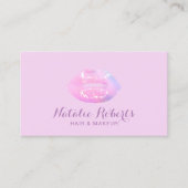 メイクアップアーティスト赤面グラデーションピンクリップ美しいサロン 名刺 (正面)