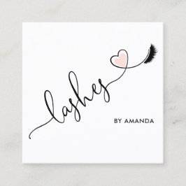 メイクアップアーティスト赤面ピンクアイズラッシュハート スクエア名刺